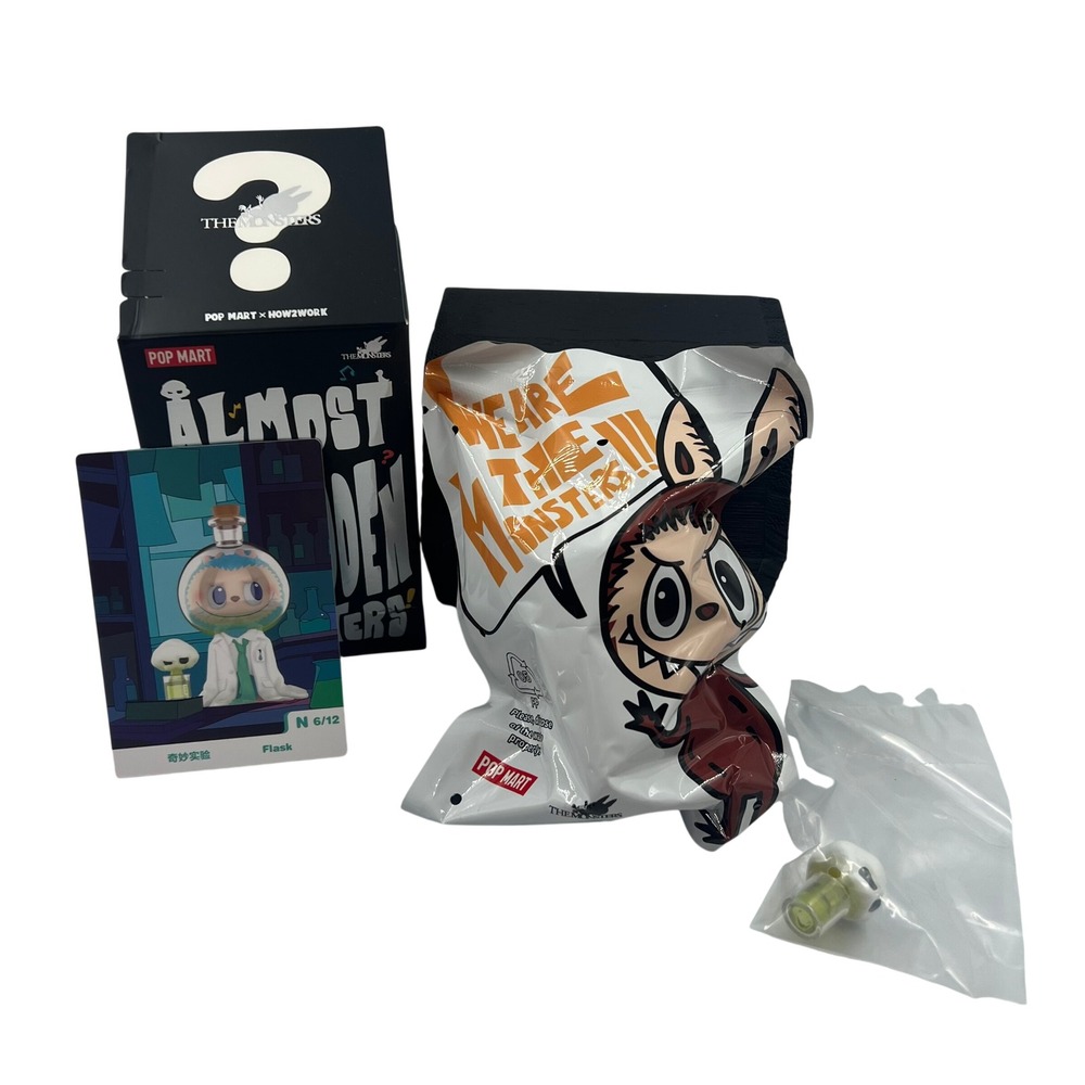 POP MART x HOW2WORK The Monsters Almost Hidden Flask Labubu Figure Confirmed Box
